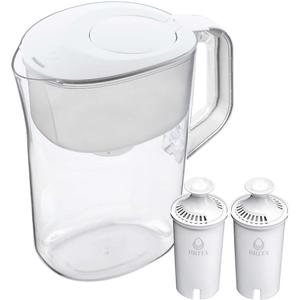 Brita Large 10 Cup Water Filter Pitcher with Smart Light Filter Reminder and 2 Standard Filtes, Made Without BPA, White (Packaging May Vary) (1512822)