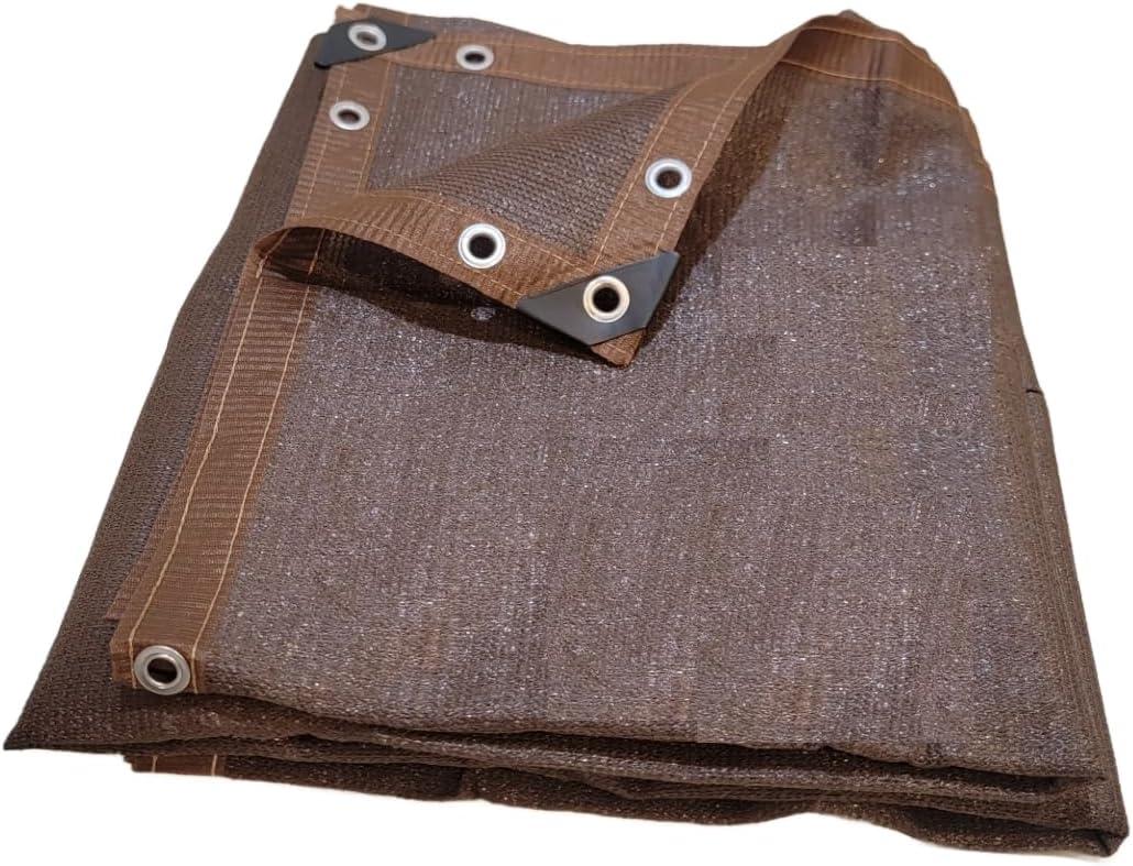 Heavy Duty Mesh Tarp Net Sail Sun Shade 6'x20' (Brown)