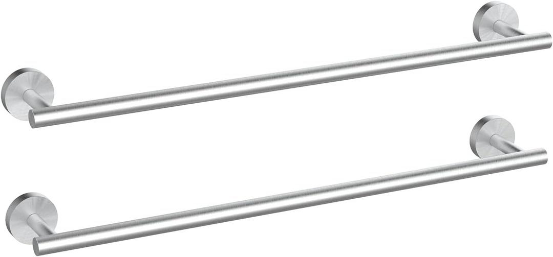 Newfun 24 Inch Brushed Nickel Bathroom Towel Holder, 2Pcs Towel Bar for Bathroom Rod Classic SUS304 Stainless Steel Towel Racks Wall Mounted