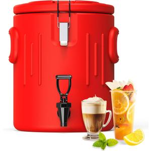 Insulated Beverage Dispenser 3.5 Gallon, Hot Drink Dispenser with 304 Stainless Steel Interior & Spout, Hot Water Dispenser for Parties, Portable Outdoors Water Cooler Jug for Camping Sports