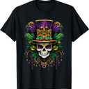 Mardi Gras Costume Sugar Skull Carnival New Orleans Trip T-Shirt, 3XL, 3TG