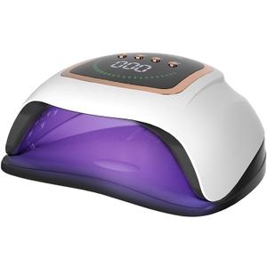 200W UV LED Nail Lamp with 42 LED Beads and 4 Time Settings,Gel Cure Lamp,Auto Sensor,Professional curing light for nails(red light)