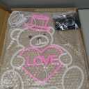 15" Valentines Day Cute Bear Neon Sign Pink Love Heart Neon Light for Wall Decor Dimmable USB Led Sign Bear Neon Lights Bedroom Wedding Anniversary Decor Birthday Gift for Girlfriend