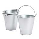 Juvale 3 Pack Galvanized Metal Ice Buckets for Parties, 7 Inch Tin Pails with Handles -100 Oz