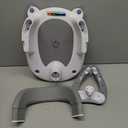 Wddbb Baby Bath seat for Babies 6 Months & up, 360° Stable Toddler Bath Chair with oneTouch Button, Back Hollow Design, Water Temperature Card & 4 Suction Cups for Safety (Dark Gray)