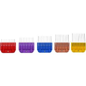 Professional Animal Stainless Steel 5 Color Guide Comb Set Compatible with andis Oster A5 wahl km10 10#/15#/30# Detachable BladeCutting Length 3mm-16mm