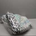 MontVoo Outdoor Rug Carpet Waterproof-Patio Rug Mat 5x8 Reversible RV Outdoor Camping Rugs Picnic Beach Mats Plastic Straw Outside Rugs for Balcony Porch Pool Deck Boho Patio Decor (Blue&grey)