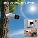Cinnado Security Cameras Wireless Outdoor - Home Security Cameras Solar & Battery Powered with 2K Color Night Vision, 2-Way Talk & Spotlight, Continuous Power, 2.4 GHz Wi-Fi, Easy Set Up, S1 4 Pack