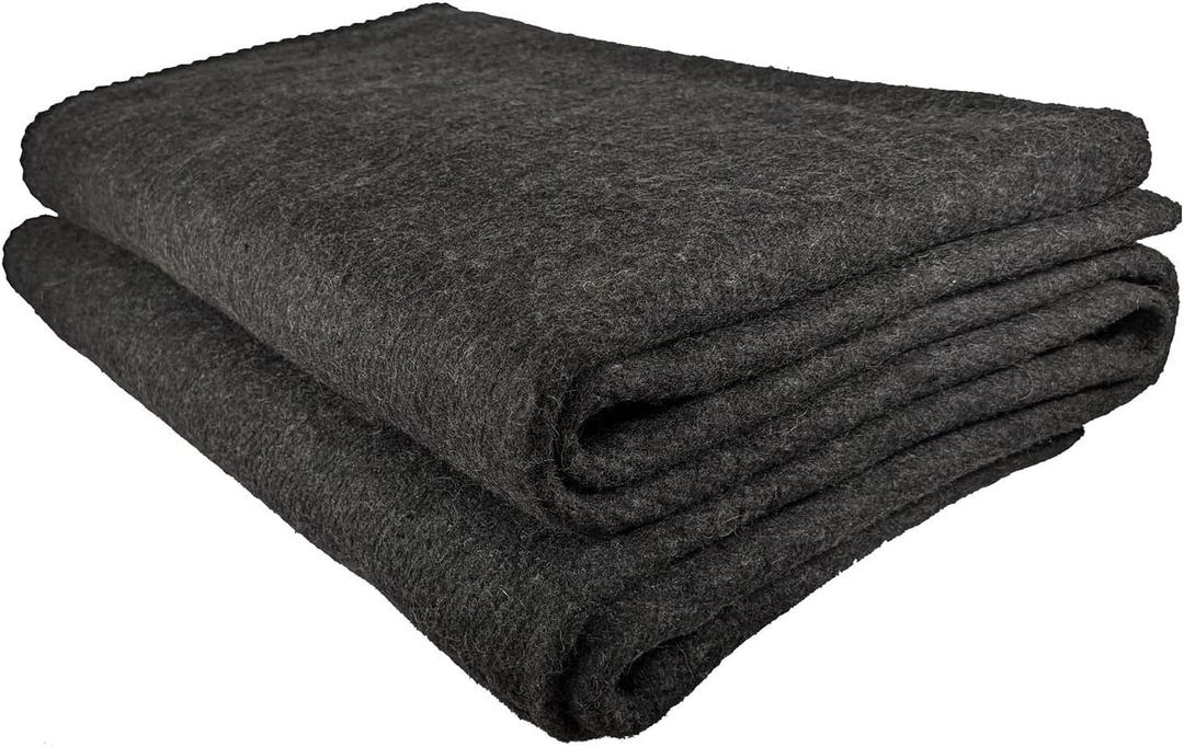 EPG Extra Large Wool Blanket with Zippered Bag | Warm, Comfortable, Stylish, Military | XL Queen/King - 72 x 92 in, 80% Wool, 5.35 lbs | Camping, Outdoor, Bedding, Emergency, Survival, Cabin, RV (X-Large, Dark Gray)