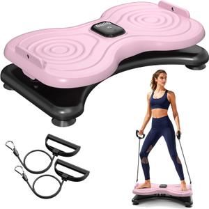 Silent Waist Twist Machine, Anti-Slip Twister Exercise Board with Stable Base, Waist Twisting Disc for Safe Ab Workout and Foot Massage at Home or Gym (Pink)