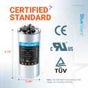 [UL Certified] BlueStars 70/7.5 uF 70+7.5 MFD 370 or 440 Volt VAC Round Dual Run Capacitor by BlueStars - Compatible for Air Conditioner or Heat Pump Condenser