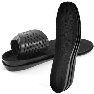 XINIFOOT 3 Pairs Breathable Shock Absorption Sport Shoe Insoles Elastic Soft Running Shoes Pad Replacement Insole for Men&Women Black (S Men 5-6.5 / Women 7-8.5)