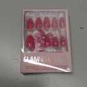 Glamnetic Press On Nails - Text Me Back | Short Almond Fake Nails in Hot Pink with Cat-Eye Magnetic Heart Designs in a Velvet Finish | 15 Sizes - 30 Nail Kit with Glue