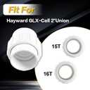 15 & 16 Pads Salt Water Chlorinator Wrench for Hayward GLX-Cell 2" Union Pool Maintenance Kit with 4 O-Rings, White
