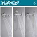 Dual Shower Head Adapter with Build-in Shut Off Valve - Combo for Rain & Handheld Shower Heads - G1/2 Connection - Brushed Nickel
