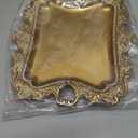 Funly mee Antique Trinket Dish Vintage Metal Jewelry Tray, Wedding Ring & Necklace Holder 8 x 7 inches (Gold, M)