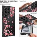 ZIYE Magnetic Case for Samsung Galaxy S24 Ultra 6.8 Inch [Compatible with MagSafe] Hard PC and Soft TPU Case with Cherry Blossom Pink Floral Anti-Scratch Shockproof Protection Phone Cover for Women