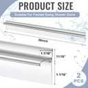 Hicarer 2 Pcs 30" Chrome Framed Shower Door Replacement Drip Rail with Vinyl Sweep, Shower Door Water Deflector with Bottom Seal, Applied Mounting Tape and Screws(Sliver)