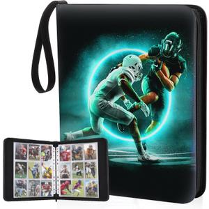 Football Card Binder 9 Pocket, Football Card Holder, 3 Ring Binder with Zipper, 810 Pockets, Portable Collector Album for Sports Cards, Game Cards, TCG, MTG 2025-2026