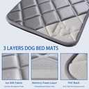 Dog Bed Mat, Soft Foam Kennel Pad Washable Pet Dog Crate Pad with Anti-Slip Bottom for Small/Medium Dogs, Grey 35"x24" (Gray)