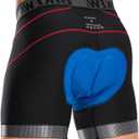 Bikewa Men's Cycling Underwear with Anti-Slip Leg Grips 4D Padded Bike Shorts MTB Liner for Bicycle Biking Riding (XX-Large, Black/Red)