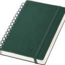 POPRUN 2026 Daily Planner One Page per Day (Medium 6'' x 8.5'') - 12 Months Calendar Appointment Book with Hourly Slots, Inner Pocket, Monthly Tabs, Pen Holder - Forest Green