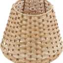 Aspen Creative 32983, Empire Spider Lamp Shade, Natural Banana Leaf, 6" Top x 10" Bottom x 8" Slant Height