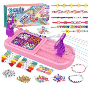 IFLOVE Arts and Crafts for Kids Ages 8-12,Friendship Bracelet Making Kit for Girl,DIY Arts and Crafts Maker for Kids,Jewelry Making Kit Christmas Gifts for Ages 6 7 8 9 10 11 12 Year Old (Purple /Pink)