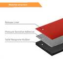 DOBTIM Solid Neoprene Rubber Strips with Adhesive Backing 1/16 (.062)" Thick x 3" Wide x 10' Long, Self Adhesive Rubber Sheets, Rolls & Strips for DIY Gaskets Crafts Pads Seals Warehouse Flooring