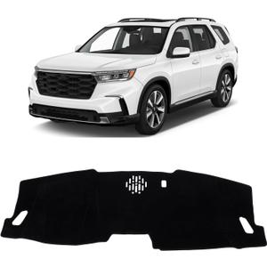 KUST Car Dash Cover for 2023 2024 2025 Honda Pilot (Without HUD) Polyester Non-Slip Center Console Dash Cover Interior Accessories for Pilot Custom Fit Dash Mat Sunshade Windshield Glare Black