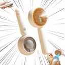 Cat steam brush for indoor cats features blue light technology,combining a dog steam brushes,ideal for the pets steam brushes for dogs and cats,and pet spray hair removal comb user BROWN