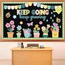 Spring Bulletin Board Decorations Set Keep Going Keep Growing Bulletin Board Grow Flower Cutouts Positive Paper Cutouts for Teacher Spring Classroom Supplies