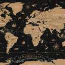 Gaming Mouse Pad for Desk, Vintage World Map Office Large Desk Mat, 31.5x11.8Inch Long Computer Keyboard Mousepad with Non-Slip Base and Stitched Edge, Gifts for Him