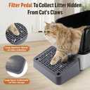 Cat Litter Box Ramp, Litter Box Step Mat with Filter Function, Cat Litter Catcher for Self-Cleaning Litter Boxes, Cats Pedal Stool Ideal for Kitten & Elderly Cats (Dark Grey)