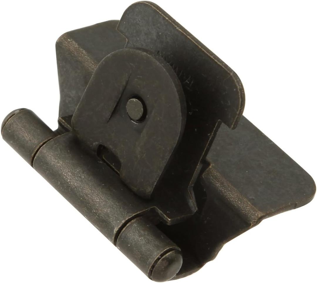 Hickory Hardware P5311-BI Double Demountable Hinge - 170 Opening Face Frame - 1/4 Inch overlay Self-Closing Feature - Easy Installation Cabinet Screwless Mounting Black Iron Finish 1 Pair