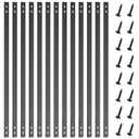 26 Pack Deck Spindles 36"X1", Flat Straight Porch Railing Kit with Screws, Heavy Duty Black Metal Decking Balusters for Wood and Composite Deck for Indoor Outdoor Stairs Patio Porch