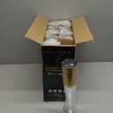 FOCUSLINE 100 Pack Plastic Champagne Flutes, 4.5 Oz Gold Rim Plastic Champagne Glasses, Disposable Clear Toasting Glasses Recyclable Champagne Cups for Wedding Party