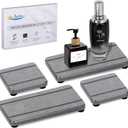 4PCS Stone Drying Trays for Bathroom Sink and Kitchen Counter - Water Absorbing Stone Tray with Diatomaceous Earth, Soap Dish and Coaster