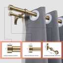 Double Curtain Rods with Aluminum End Cap and Full Surround Brackets,1"Front and 5/8" Back Rod,Adjustable between 72 to 144 Inches (6-12 Feet), Antique Bronze Double Window Drapery Rod