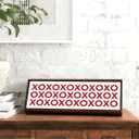 XOXO Sign for Tabletop or Wall Hanging, Valentines Day Decor, Love Wood Blocks for Happy Valentine's Day Party, Home Table Desk Decoration, Wedding Decor, 9.5x3.1x1 inches