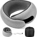 4litamz Travel Neck Pillows, 100% Memory Foam Filling, Travel Pillows for Airplanes, Compact and Ergonomic Design, Best for Sleeping Plane Train Travel Essentials (Light Grey)
