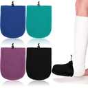 Cuffbow 4 Pack Foot Cast Toe Cover Socks Soft Warm Cast Toe Protector Covers for Men and Women Fingocker S Adjustable with Drawstring(Black Purple Teal Blue)