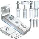 Bifold Door Hardware Repair Kit - 1 Pack Bi-fold Sliding Closet Doors Replacement Parts Include Top & Bottom Bracket, 3/8" Pivot, 7/8" Guides Wheel, for Folding Pocket Door Accordion