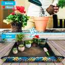 Repotting Mat for Plant Transplanting and Mess Control 29.5"x 29.5" Oxford Fabric Waterproof Potting Foldable Indoor Portable Gardening Tray Unique Gifts Lovers (1 Pcs Black)