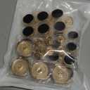 SEMINI 36 Pieces Mixed 6 Sizes Metal Button Alloy Shank Button Round Shaped Sewing Button for Women Men Suit Woolen Coat Shirt Trousers Sewing Crafts (Style169 Gold Black)