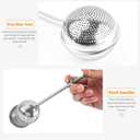 Two stainless steel tea filters with long handles, used as advanced tea filters for loose leaf tea, outdoor portable rotating tea leakage tea ball tea separation ball tea brewing device