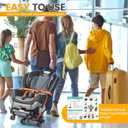 Orzbow Car Seat Dolly for Airport, Folding Car Seat Travel Cart with 4 Wheels and Adjustable Handle, Carseat Roller for Airplane Travel with Straps, Compact Luggage Hand Trolley, Black