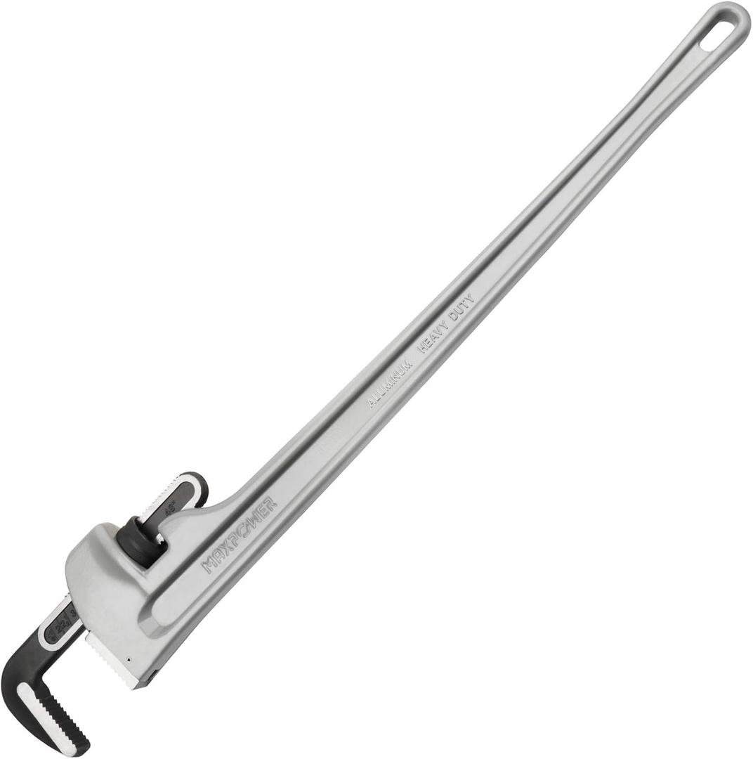 MAXPOWER 48-inch Pipe Wrench, 6.1" Jaw Opening, Large Plumbing Wrench
