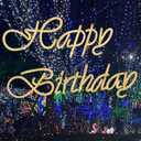 Happy Birthday Neon Sign - 16.5x10inch Custom Neon Sign for Wall Decor, Happy Birthday Light Up Sign Backdrop with Dimmable Switch for Bar Backyard Garden Party Best Kids Gift (Warm White)