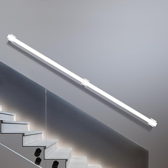 Handrails for Stairs Indoor, 5ft Stair Railing White Metal Staircase Hand Rails/Modern Wrought Iron Handrail, Industrial Wall Mounted Handrails Outdoor for Loft Porch Deck
